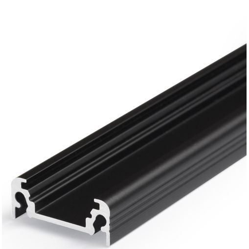 Profilé LED SURFACE10 /2m alu anodisé noir (BC/UX)