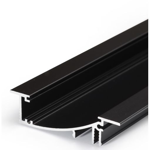 Profilé LED FLAT8 /1m alu anodisé noir (H/UX)