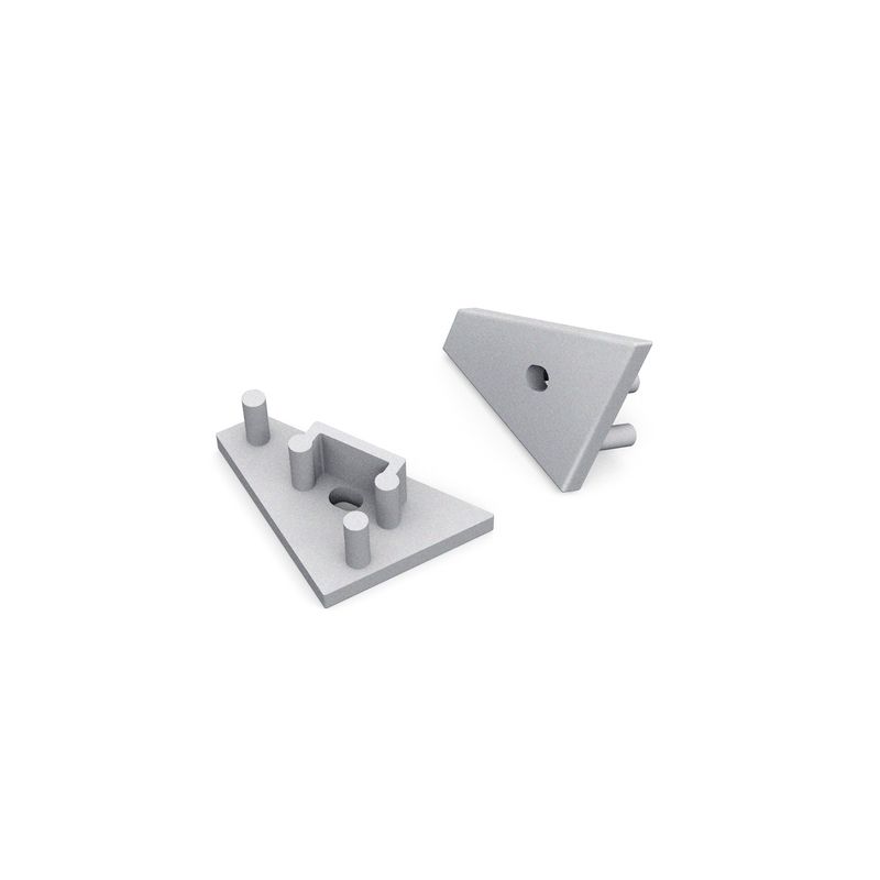 Terminaison CORNER10 argent + passage de câble (set de 2)