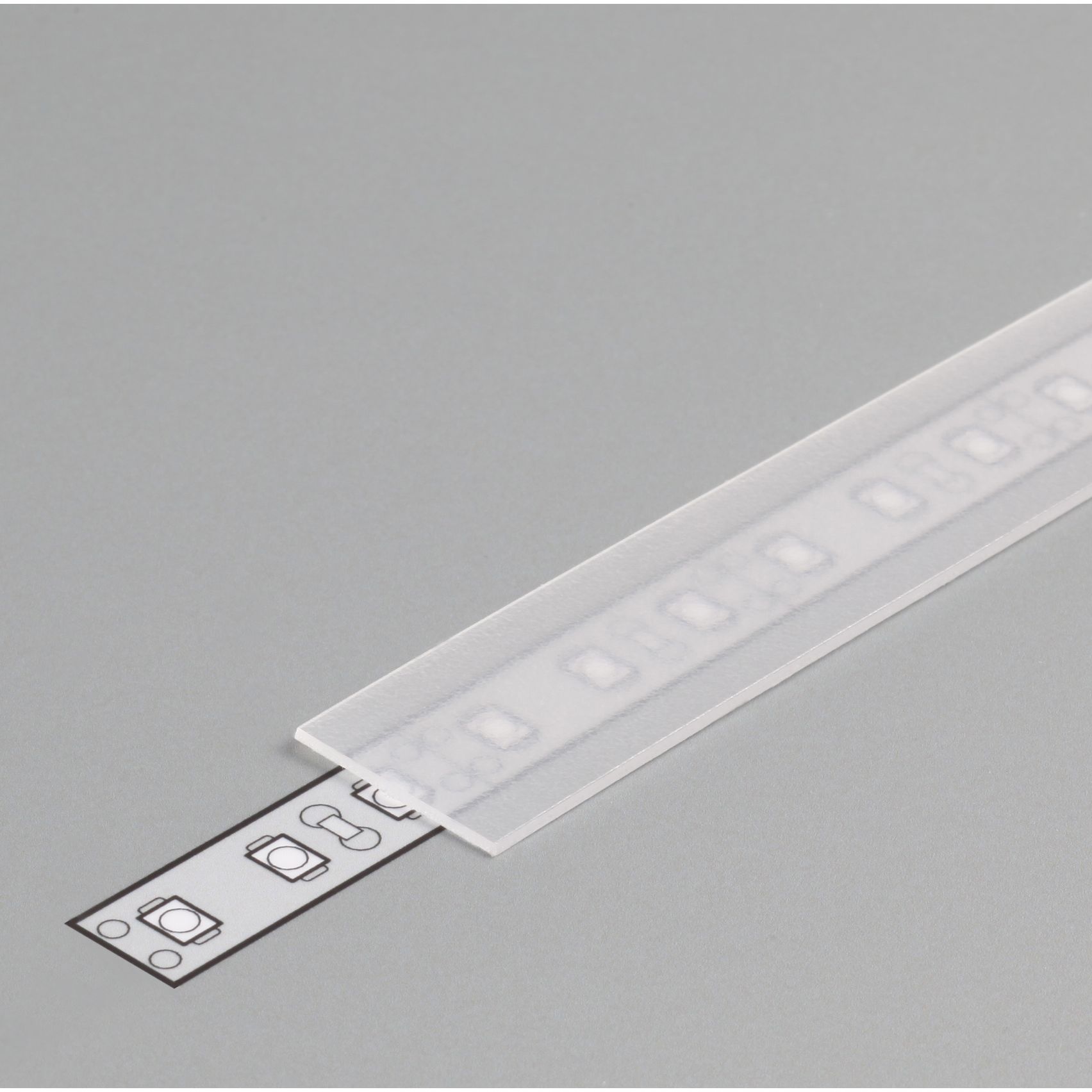 Diffuseur plat J /1mx12,4mm dépoli