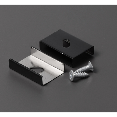 Support S de fixation inox flexible oblong noir (set de 2)