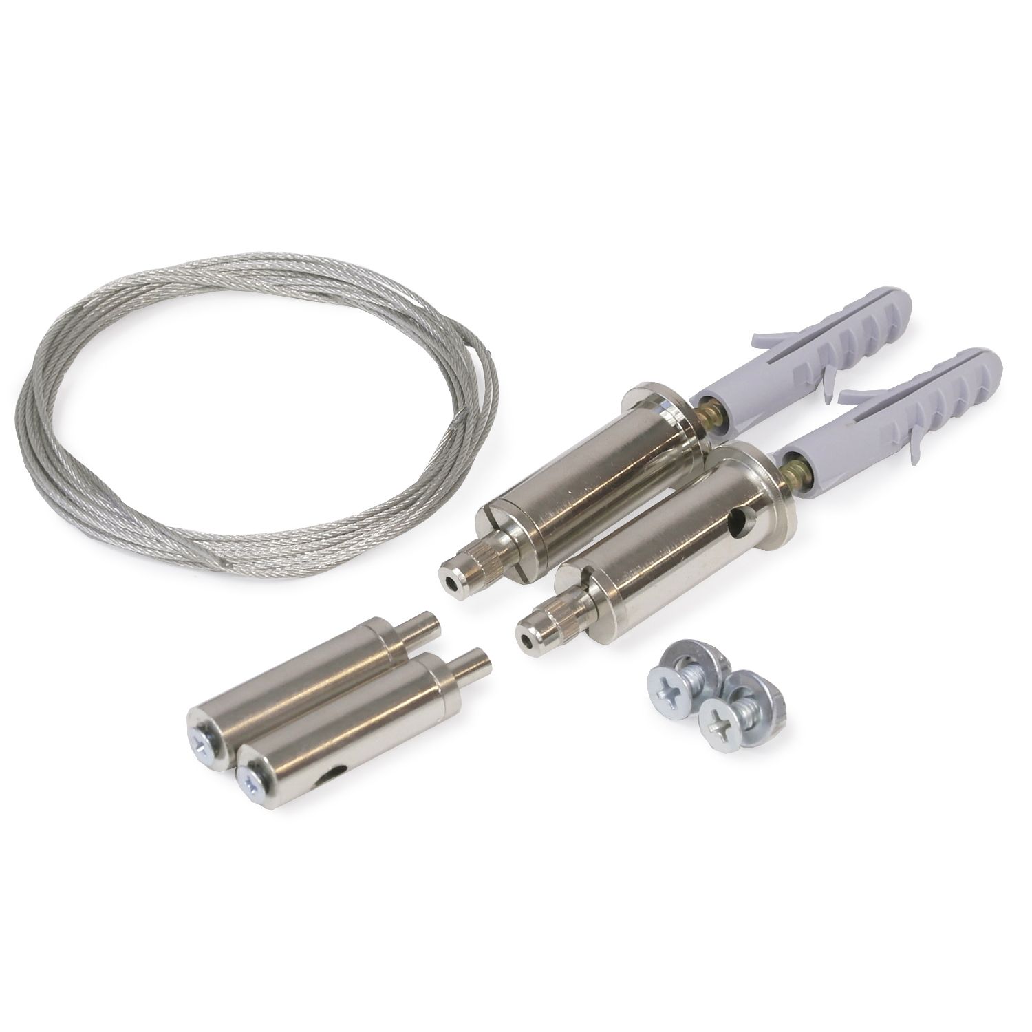 Câble acier 1m50 + support de fixation chrome