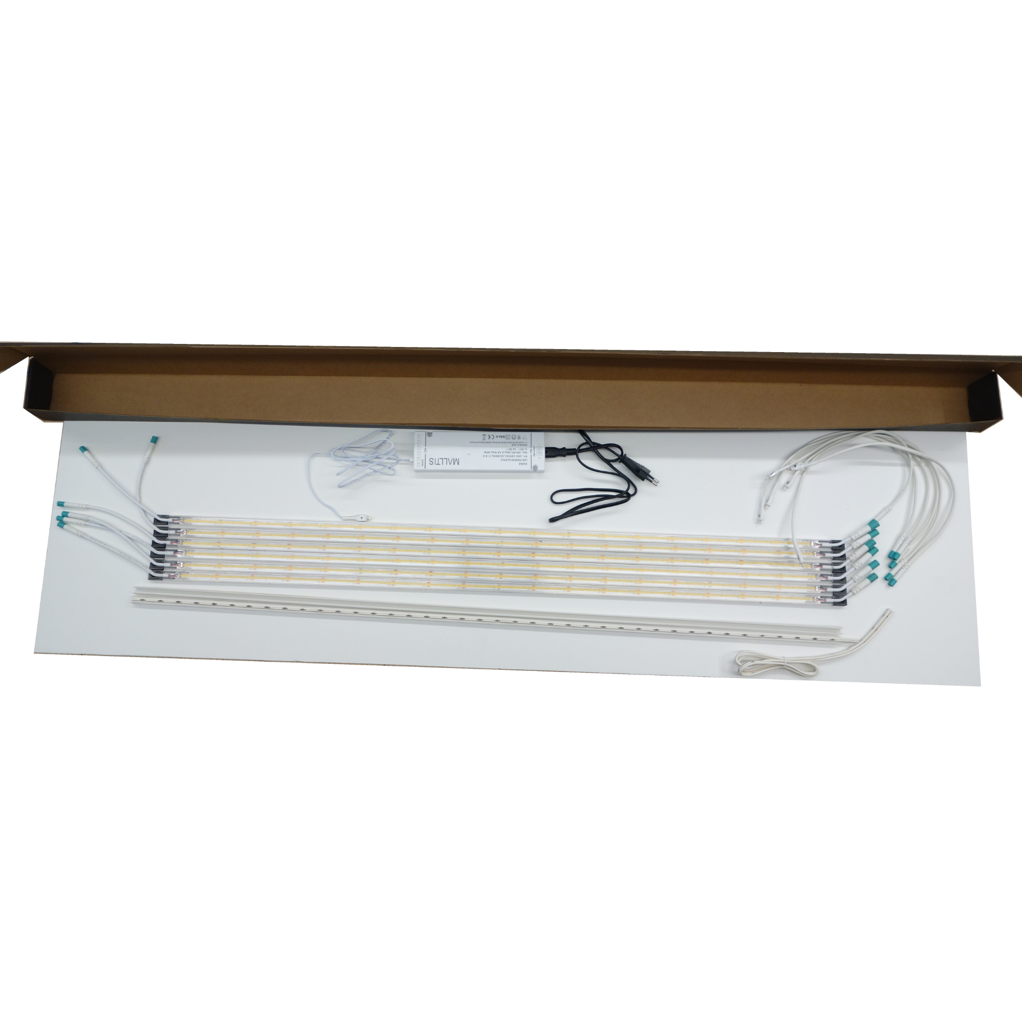 KIT LED RAYON - 6 réglettes de 0m50 9,6W/m 3000K IRC90 - driver 60W