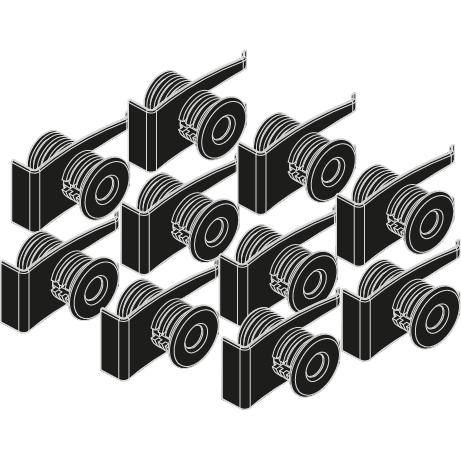Support prise pour câble FK-2 avec agraffe rapide - noir - Ø 15,5 - kit x10