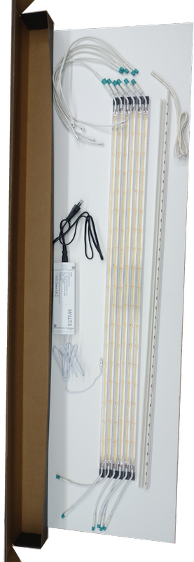 KIT LED RAYON - 6 réglettes de 1m20 9,6W/m 5000K IRC90 - driver 100W