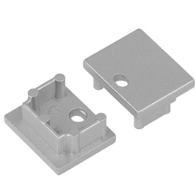 Terminaison PLANE14 IN argent + passage de câble (Set de 2)