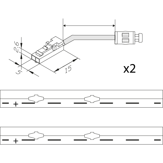 Kit câbles 2P avec prise de raccordement