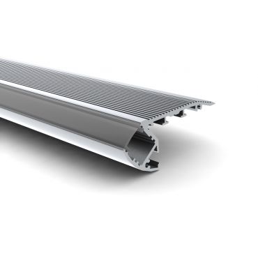 Profile/Diffuseur Opaque LED Aluminium anodisé - Nez de Marche - Mètre