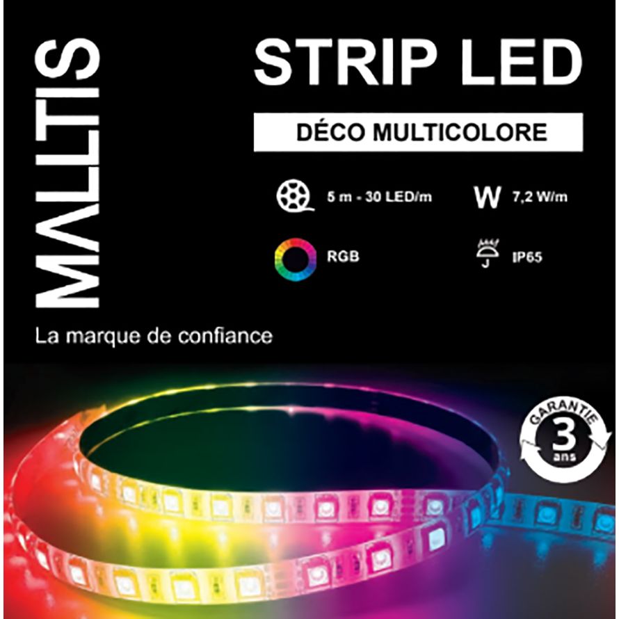 Strip LED IP65 SMD5050 7.2W/m RGB 24V 5m x 10mm