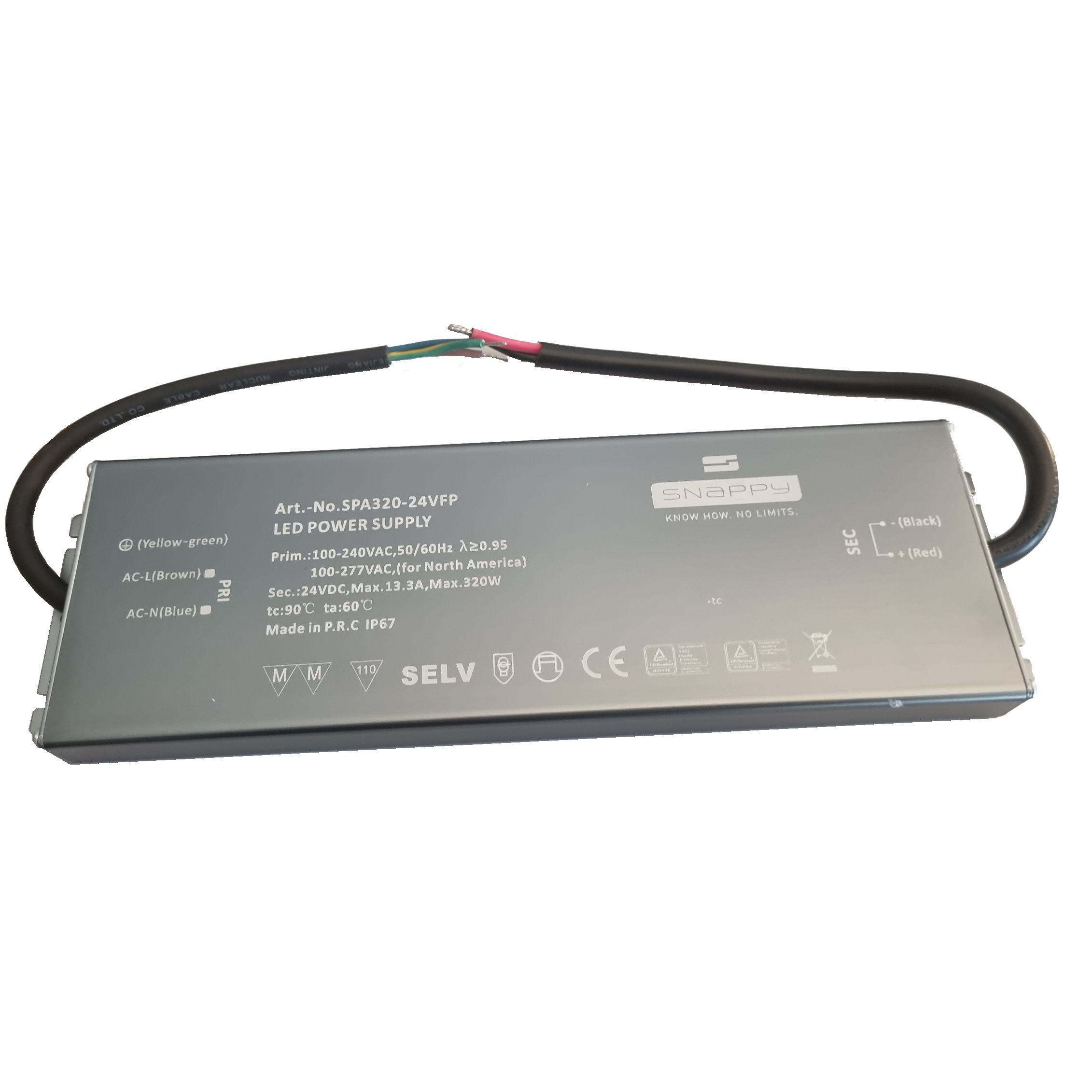 Driver IP67 Snappy 24V 320W slim