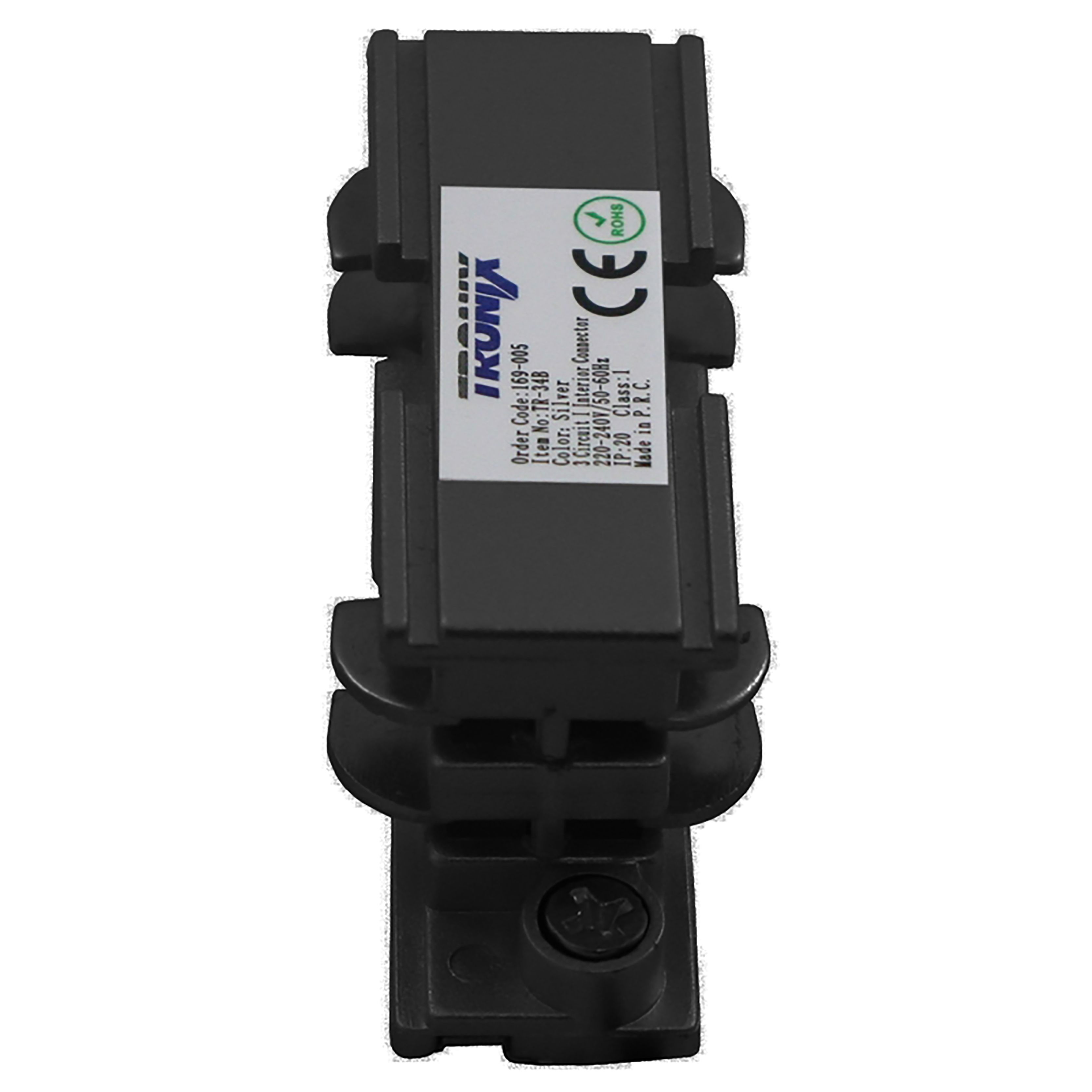 Connecteur - I - en ligne intérieur rail 3Ph. Noir XTS21