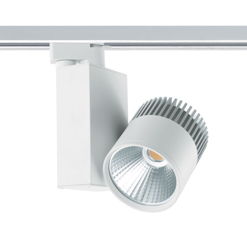 Eclairage sur rail 3 phases Projecteur LED 40W 3000K Blanc 38°
