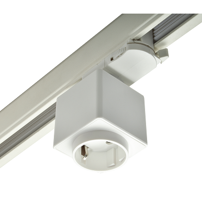 Prise 220V pour rail 3 Phases Blanc