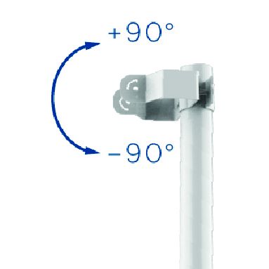 Etrier pour tube rond Solaar +90° / -90°