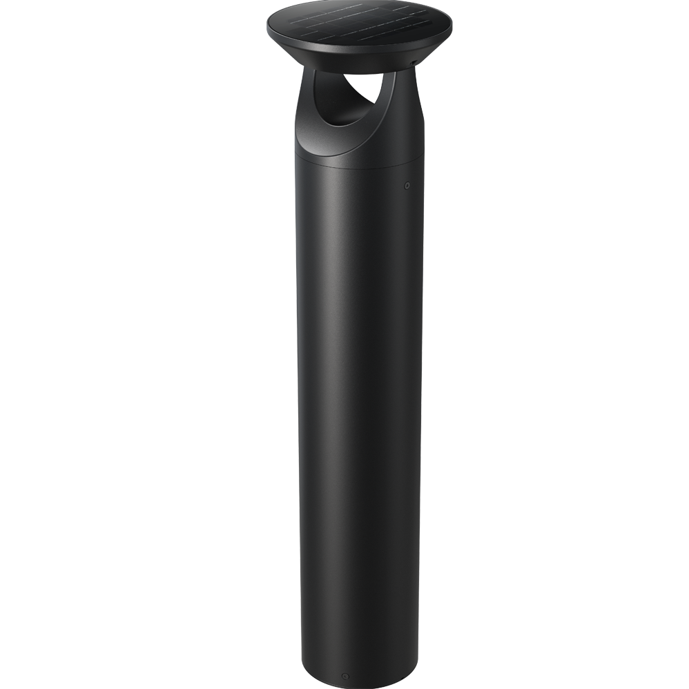 Potelet Bollard SOLAIRE 3000K 920mm Noir 3W 430L