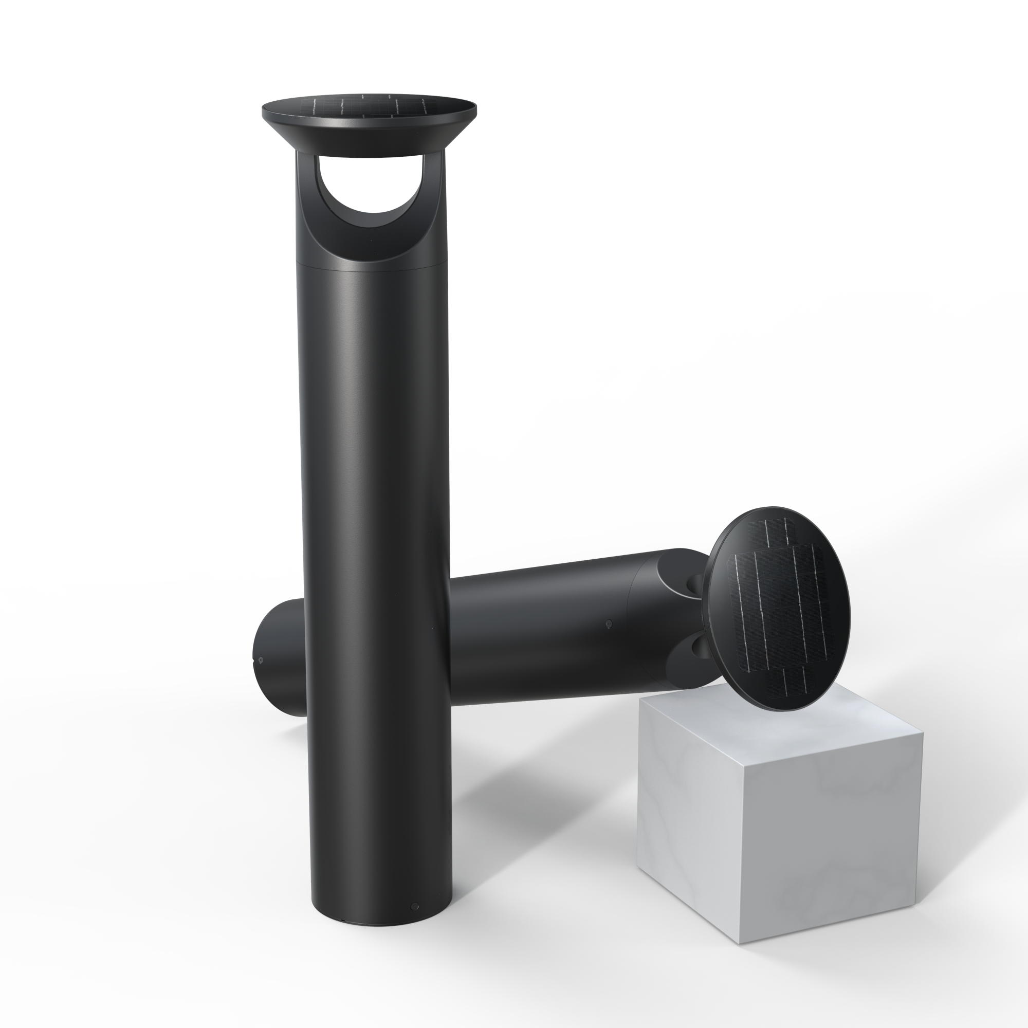 Potelet Bollard SOLAIRE 4000K 520mm Noir 3W 430L