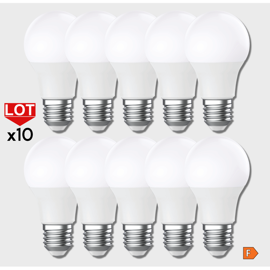 Ampoule LED SMD Std opale 3000K 8.5W 806L E27 x10
