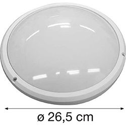 Hublot Anti-vandale E27 Rond Plastique Blanc IP54 + Détecteur haute fréquen