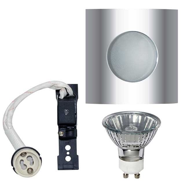 Spot Halogène Carré Chromé 50W SDB IP65