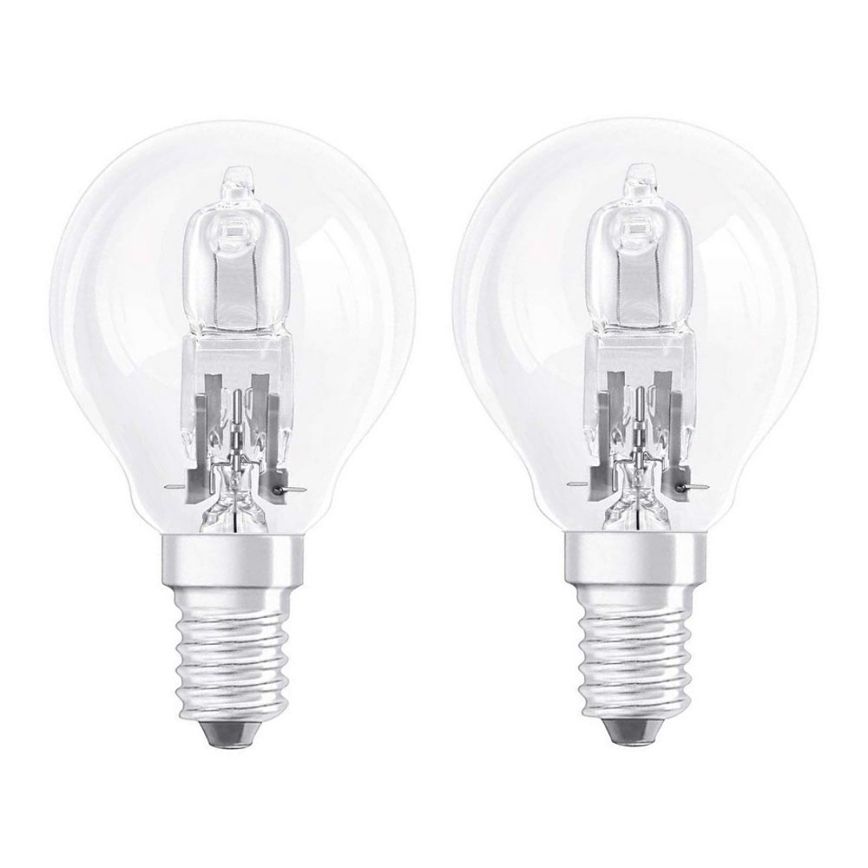 OSRAM-Lot de 2 ampoules Halogène Eco Sphérique E14