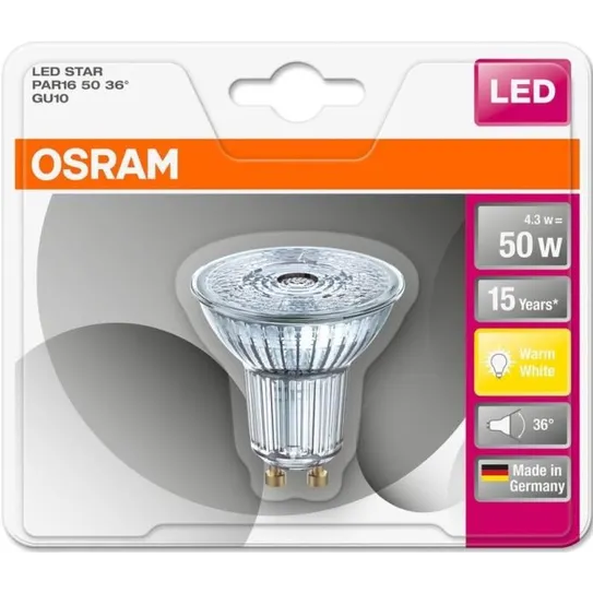 Ampoule LED smd GU10 4,5W 3000K - osram