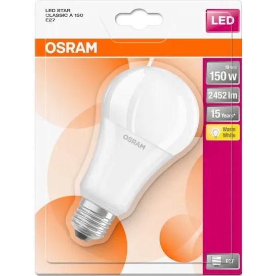 Ampoule LEDsmd Std opale 3000K 20W 1521L E27 - osram