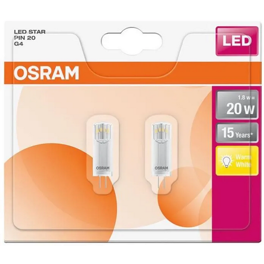 Ampoule capsule LED SMD 3000K 1,8W 200L G4 X2