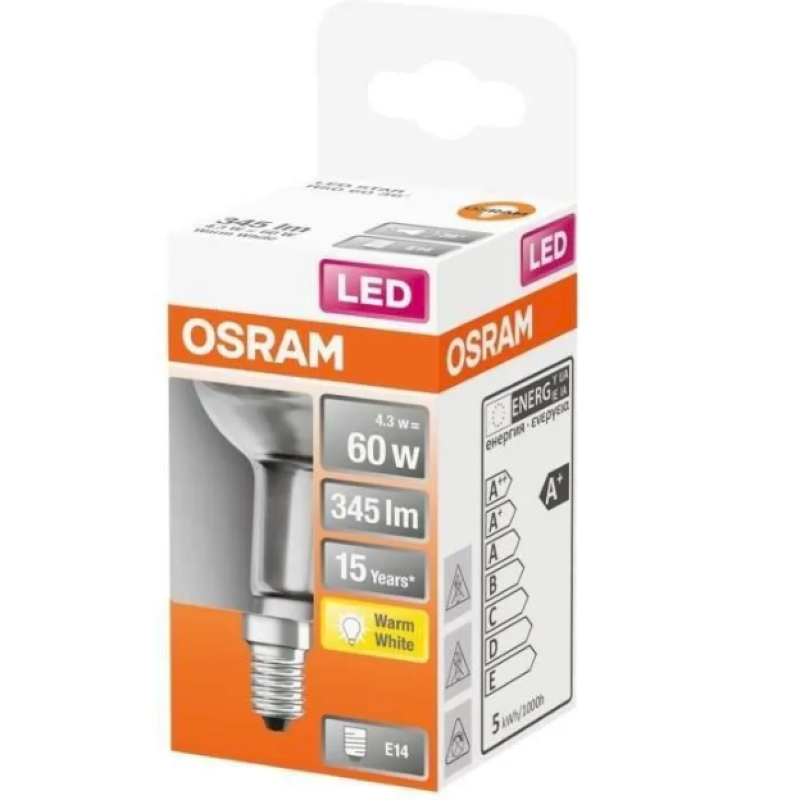 OSRAM Spot R50 LED verre clair 4,3W E14 345lm 2700K - Chaud