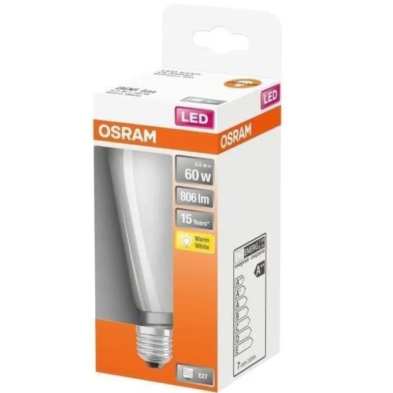 OSRAM - LED edison dépolie filament 7W E27 730lm 2700K chaud