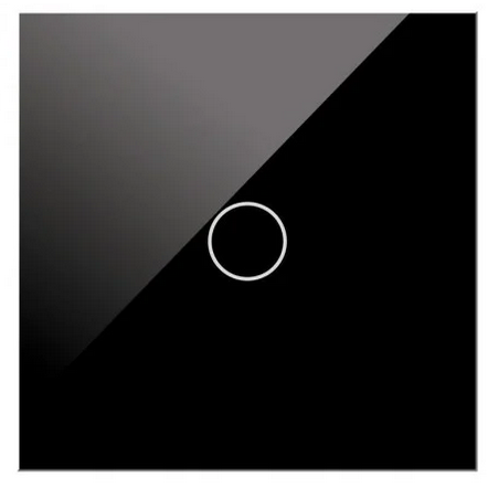 Interrupteur tactile wifi 10A IP20 86x86mm noir mate à encastré avec cadre