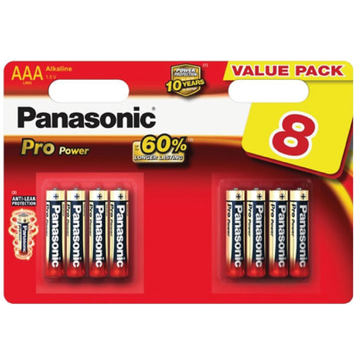 Pile Alcaline Panasonic LR03 AAA PRO POWER -x8