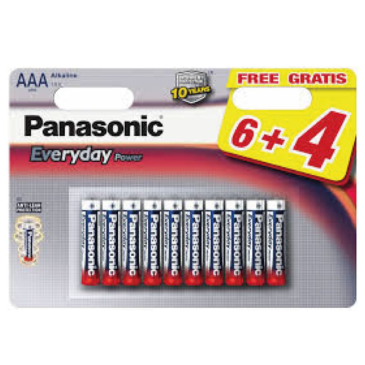 Pile Alcaline Panasonic LR03 AAA EVERYDAY POWER -x6+4