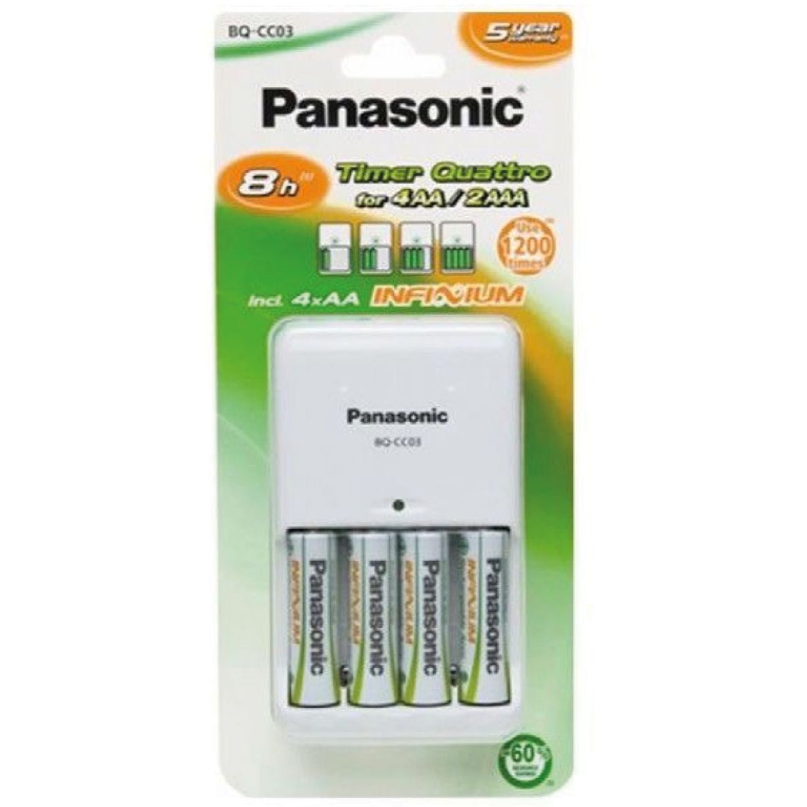 Chargeur 8H BQ-CC03 +4 piles rechargeables AA 1900 mAh