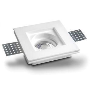 Enjoliveur plâtre à encastrer carré 100x100mm pour ampoule PAR16 (GU10)