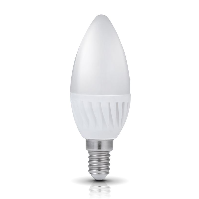 Ampoule LED SMD Flamme lisse opale 4000K 9W 900L 230V E14