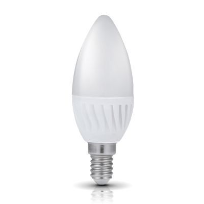 Ampoule LED SMD Flamme lisse opale 6000K 9W 900L E14
