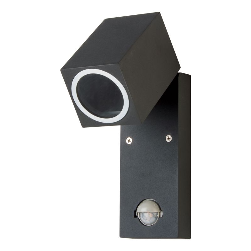 Applique murale extérieure Quazar 15 LED GU10 IP65 détecteur IR acier noir
