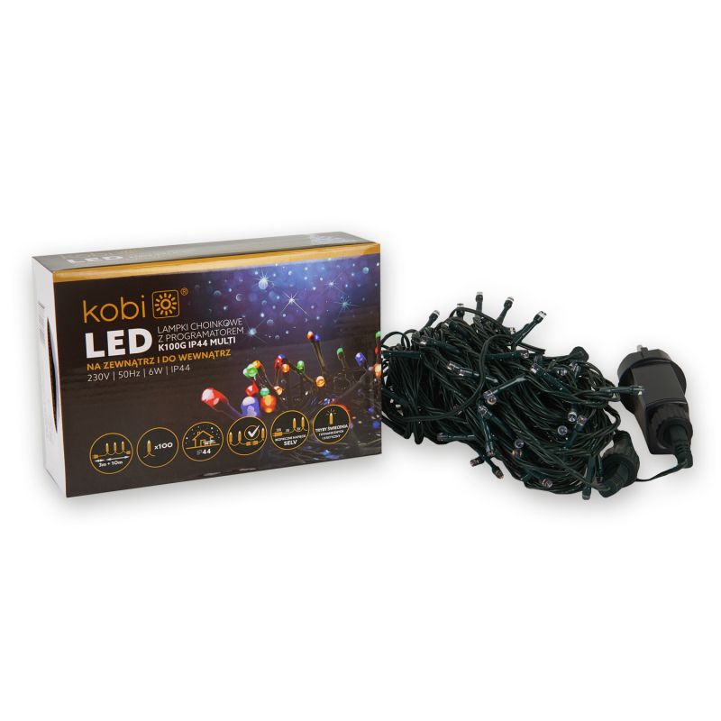 Guirlandes LED Multi Couleurs avec programmateur IP44 10+3M 6W 230V
