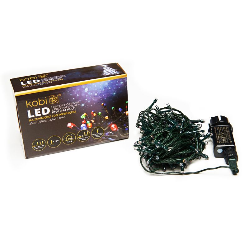 Guirlandes LED Multi Couleurs avec programmateur IP44 10+3M 3.6W 230V