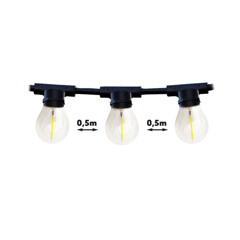 Guirlandes LED Mimosa 10M 20xE27 livrée ss ampoules