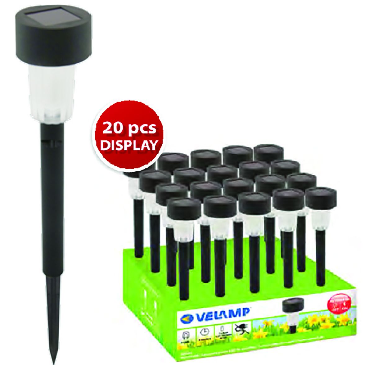 Borne solaire LED de jardin 1.2v Ni-Mh autonomie 8h1 LED -SPK02