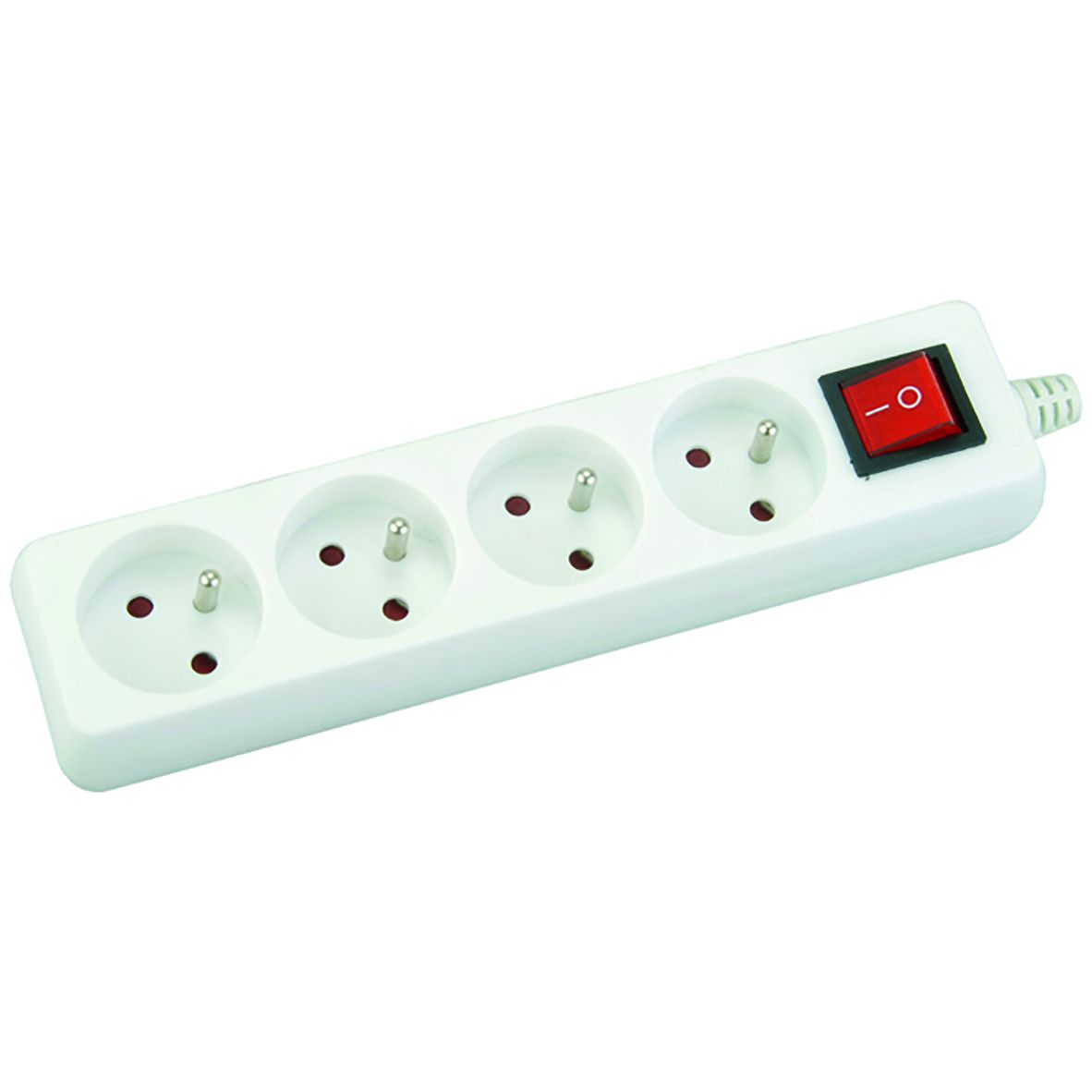Bloc multiprise 4x16A avec interrupteur, 1m H05VV-F3G1.0MM2, CE & NF