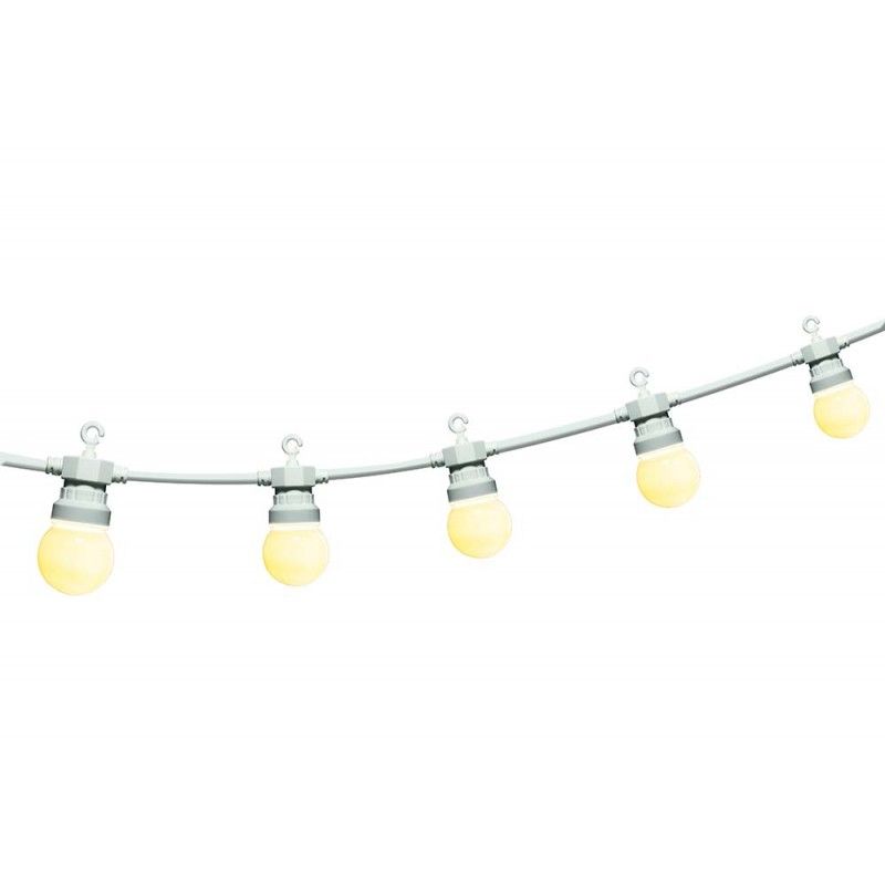 Guirlande CLASSY 15M - 20 Ampoules G50 Blanches IP44 Câble 4.3mm Blanc