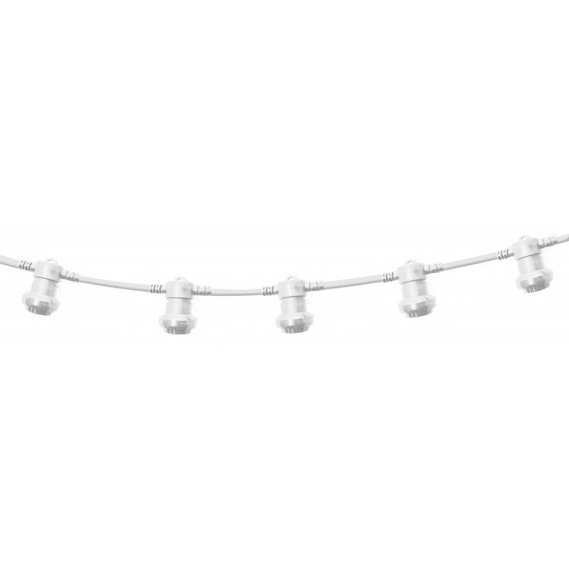 Guirlande 20M - 20 douilles E27 IP44 Câble H05RN-F 2x1mm2 - Blanc