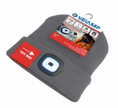 Bonnet LED rechargeable gris foncé - Image 2
