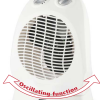 Radiateur soufflant élect 2kW avec thermostat + rotation auto -Blanc -PR012