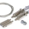 Câble acier 1m50 + support de fixation chrome