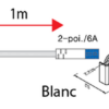Kit prise FK-2 blanche + 1 câble 1m M/F FK-2